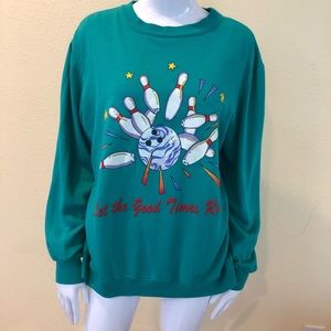 Vintage Let The Good Times Roll Bowling Sweatshirt 
Blair MEDIUM